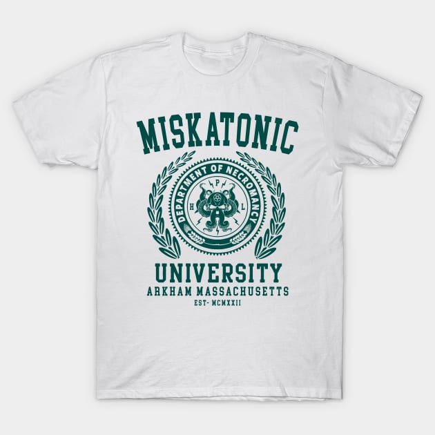 CTHULU AND LOVECRAFT - MISKATONIC UNIVERSITY T-Shirt by Tshirt Samurai